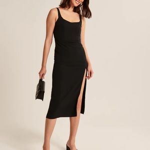 A&F Black Dress with Slit and Corset